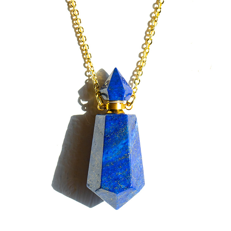 Lapis Lazuli Egyptian Lotus Essential Oil Nectar Necklace